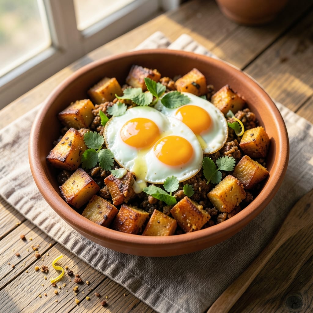 Egg Bhaji Recipe: Spiced Potato and Herb Fritters With Runny Yolk Magic