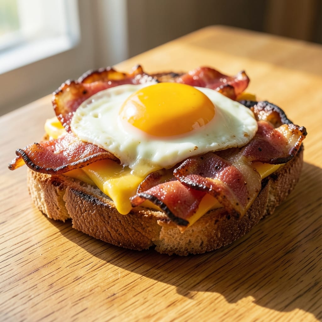 Bacon, Egg, and Cheese English Muffin Recipe: Crispy Toasted Crunch With Runny Yolk Magic
