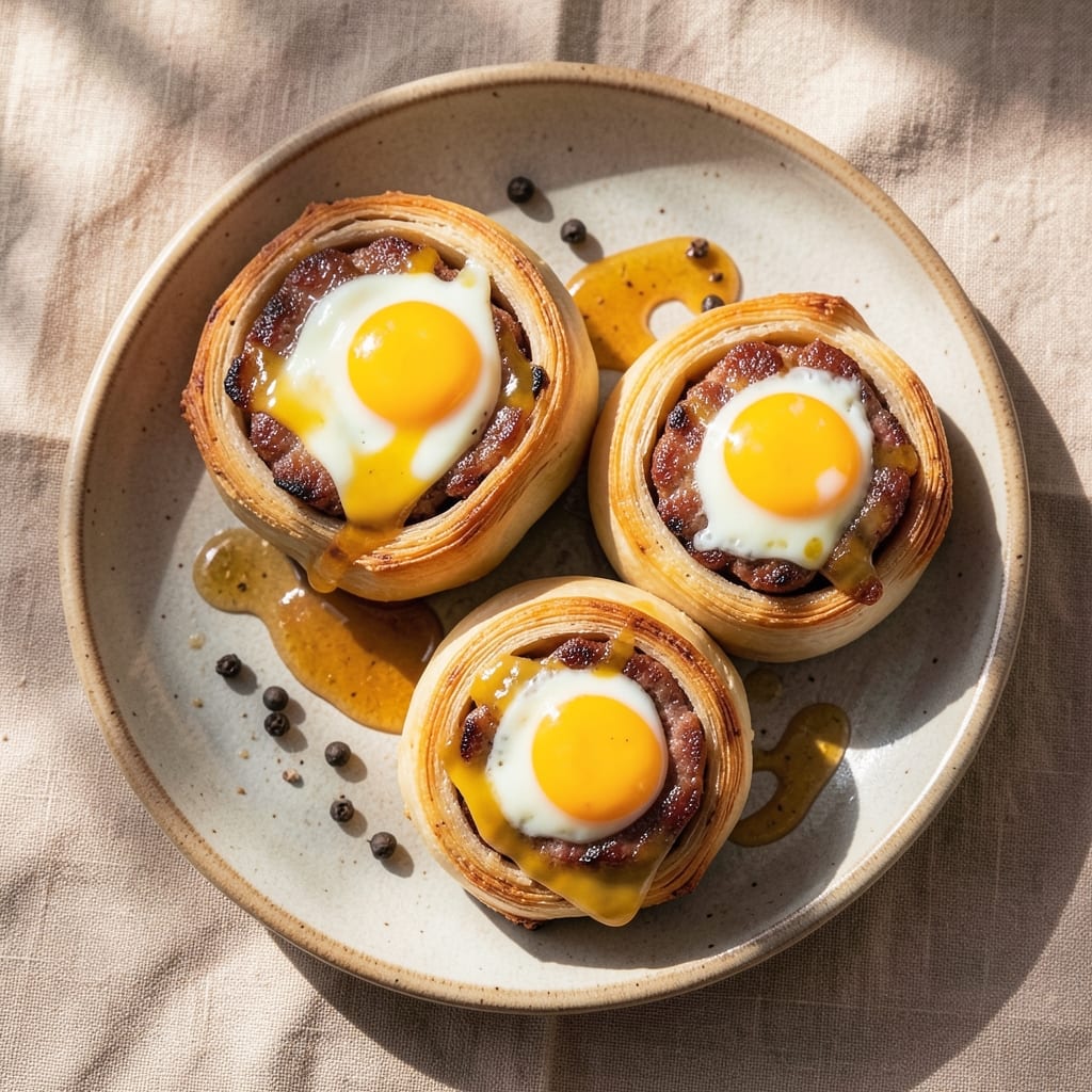 Breakfast Rolls With Sausage, Egg, and Cheese Recipe: Flaky Layers and Runny Yolk Magic
