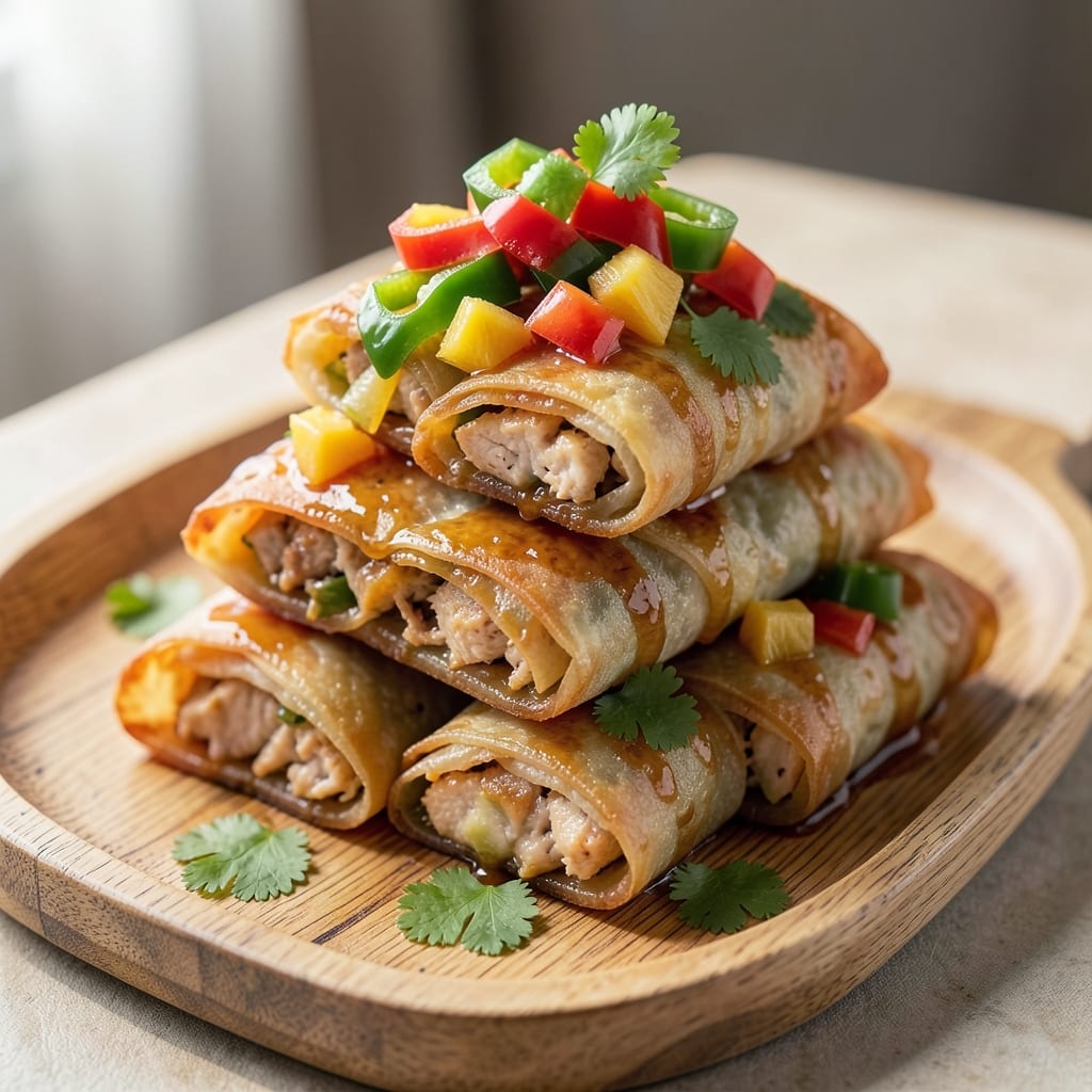 Caribbean Chicken Egg Rolls Recipe: Margaritaville-Inspired Crunch and Creamy Filling