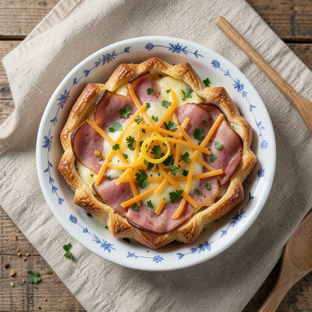 Baked Egg and Ham Cups Recipe: Flaky Pastry Crust With Runny Yolk Magic