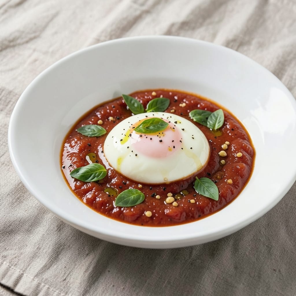 Boiled Eggs With Tomato Sauce Recipe: Silky Yolk and Bright Acid Balance