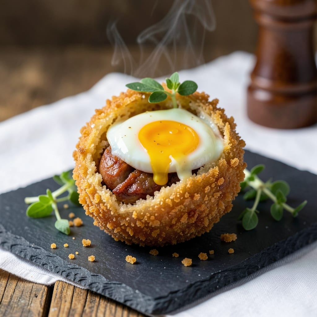 Deep Fried Scotch Egg Recipe: Crispy Breadcrumb Shell With Runny Yolk Surprise