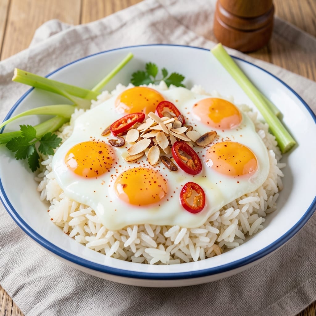 Chilli Egg Rice Recipe: Spicy Coconut Curry with Soft-Boiled Eggs