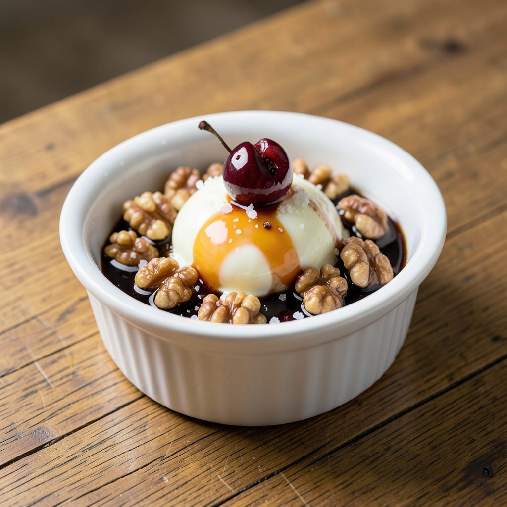 Cherry Nut Egg Recipe: Crunchy Top and Silky Yolk Harmony
