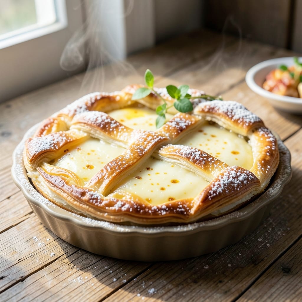 Chinese Egg Pie Recipe: Crispy Lattice Top With Silky Yolk Heart