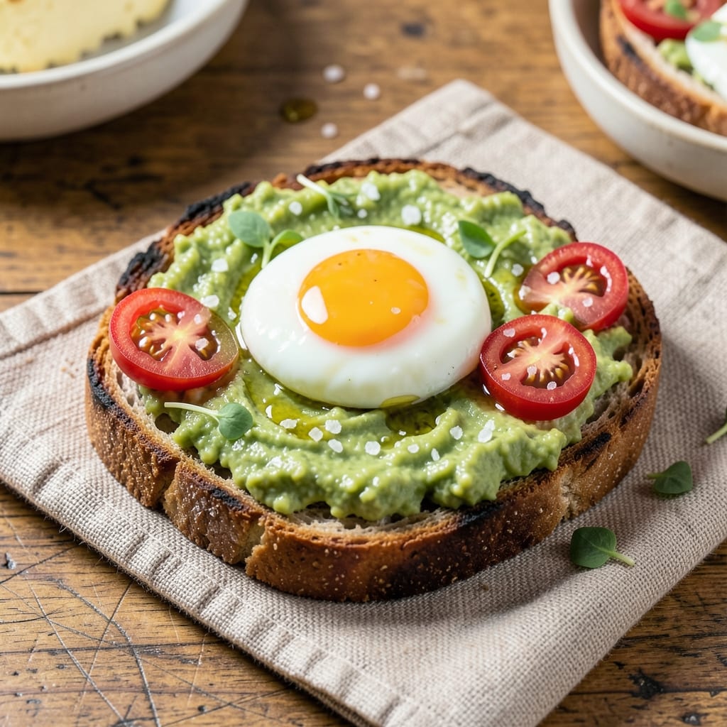Avocado Toast Recipe with Egg and Tomato: Crispy Bread, Runny Yolk Magic