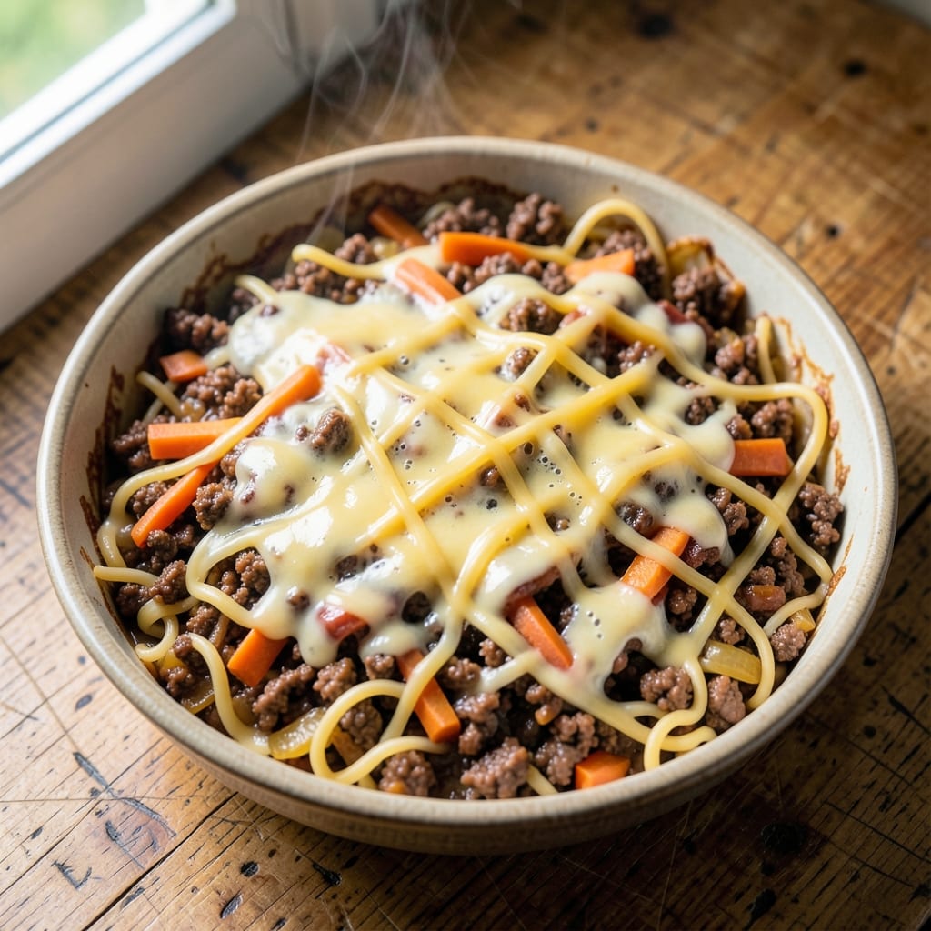 Beef and Egg Noodle Casserole Recipe: Savory Breakfast Bake With Crispy Top