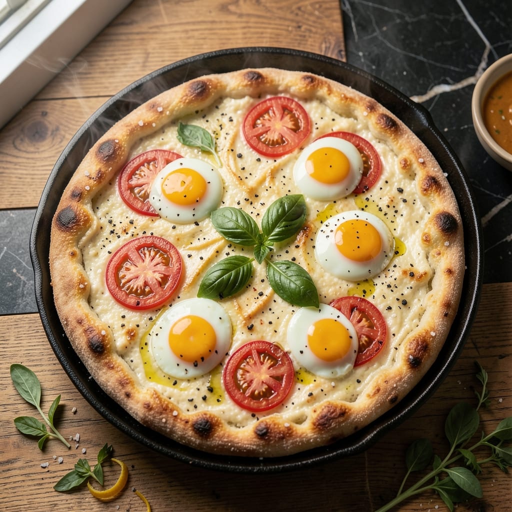 Cottage Cheese and Egg Pizza Recipe: Crispy Crust With Silky Yolk Magic
