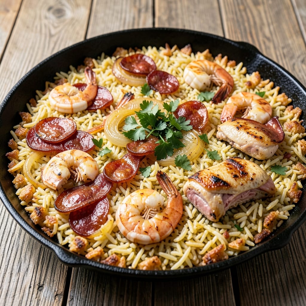 Big Green Egg Paella Recipe: Smoky Char and Saffron-Kissed Arroz in One Cast Iron