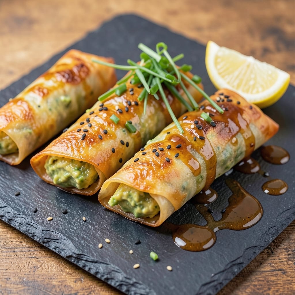 Baked Avocado Egg Rolls Recipe: Crispy Wonton Shells with Silky Scrambled Yolk