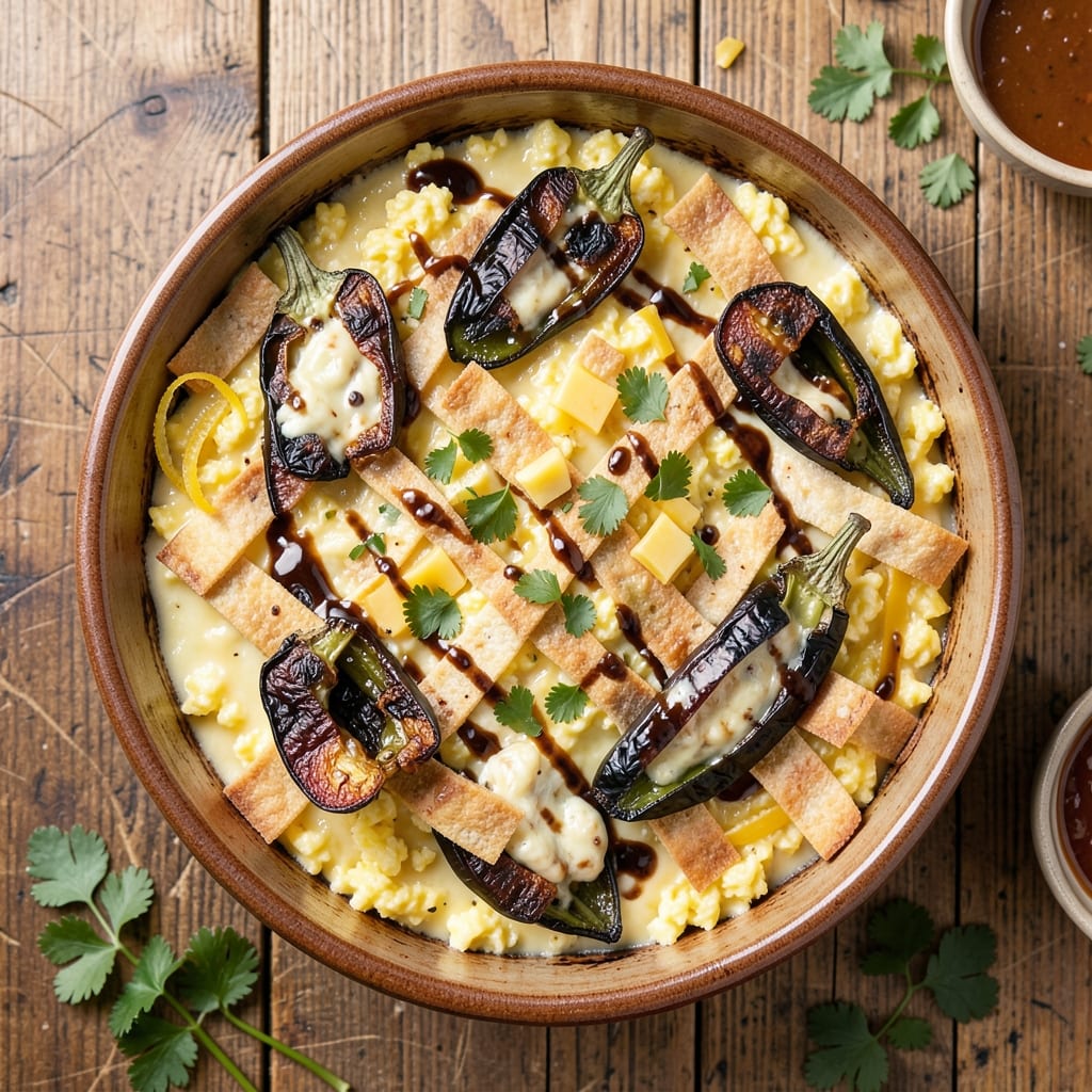 Chili Relleno Egg Casserole Recipe: Crispy Tortilla Crust with Gooey Yolk Magic
