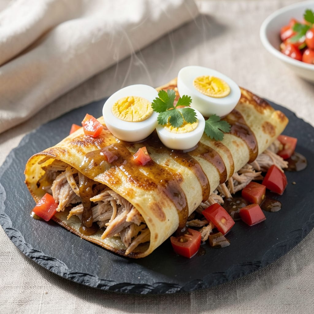 Chicken Egg Kathi Rolls Recipe: Flaky Paratha Wraps Stuffed With Spiced Chicken and Soft-Boiled Eggs