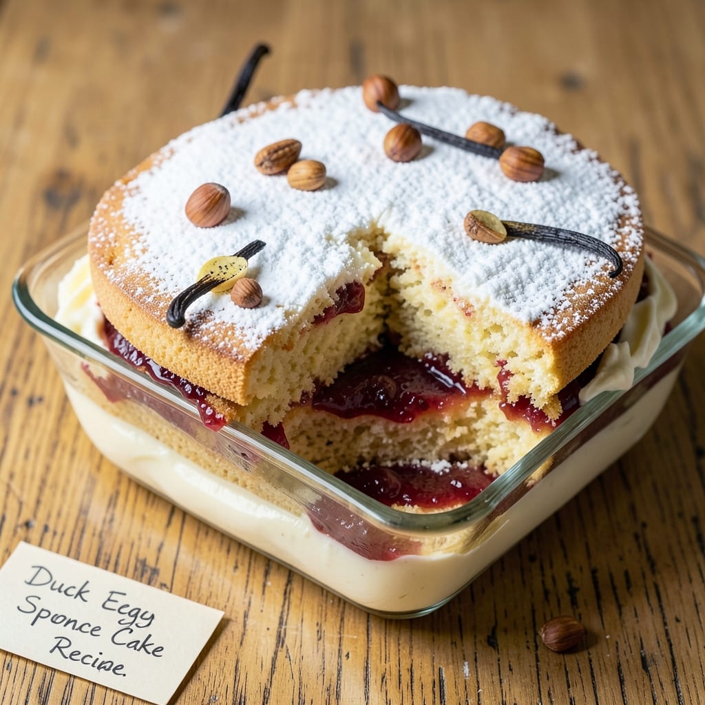 Duck Egg Sponge Cake Recipe: Golden Crisp Layers With Silky Yolk Hearts