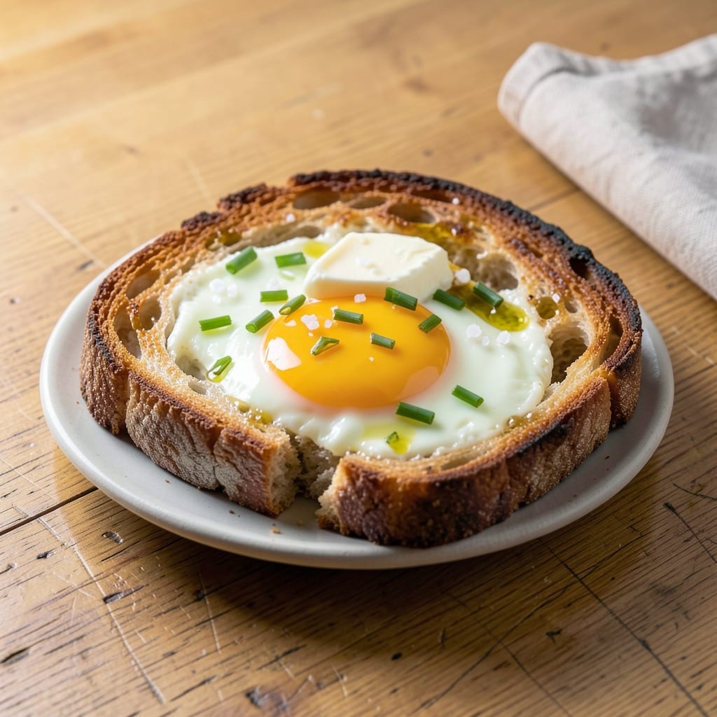 Baked Egg in a Hole Recipe: Crispy Toast Cradle for Silky Yolk Magic