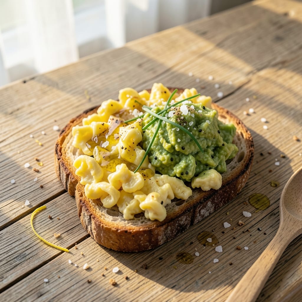 Avocado Scrambled Egg Toast Recipe: Crispy Avocado Crunch Meets Silky Eggs