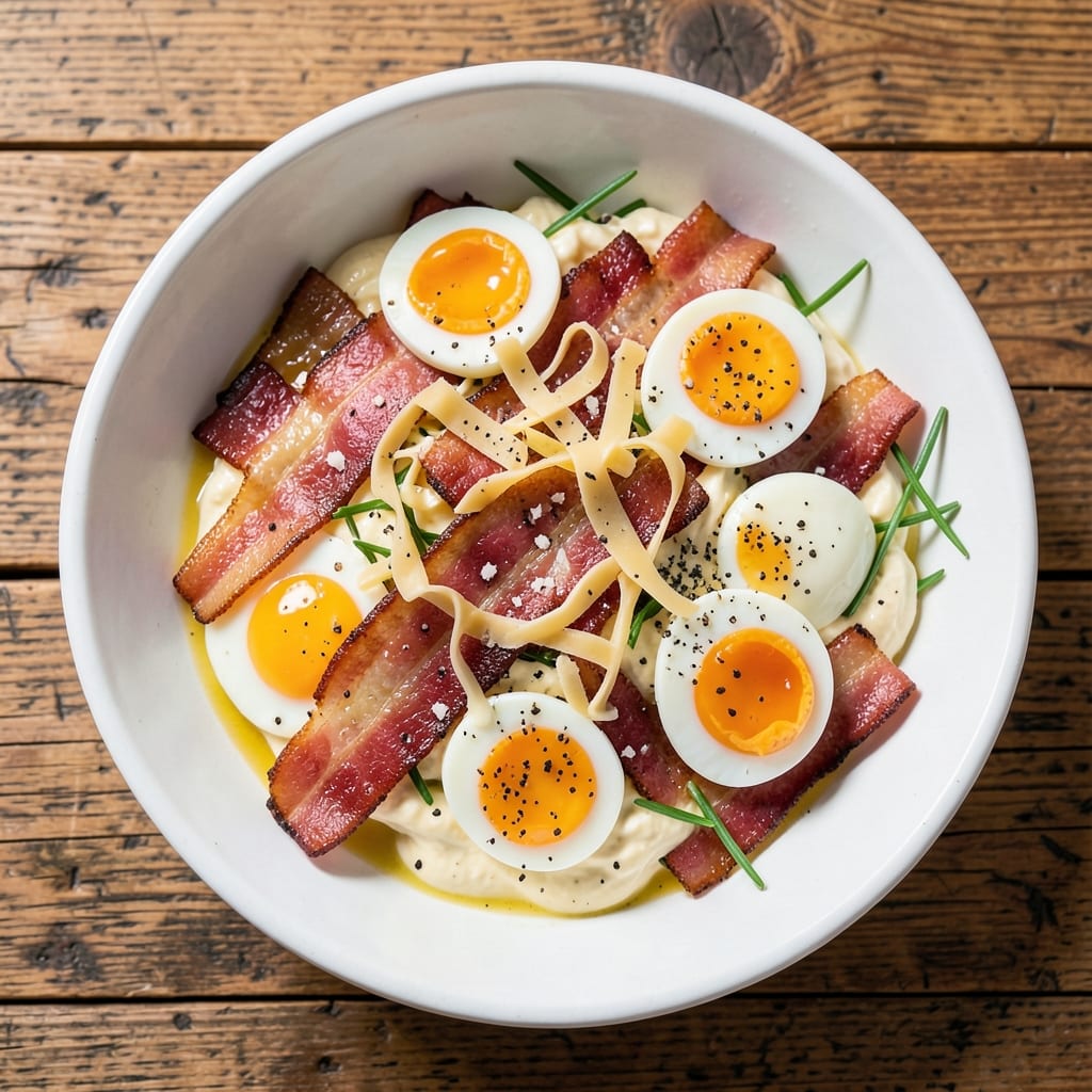 Cheddar Bacon Egg Salad Recipe: Crispy Bacon Bites and Creamy Cheese Fusion