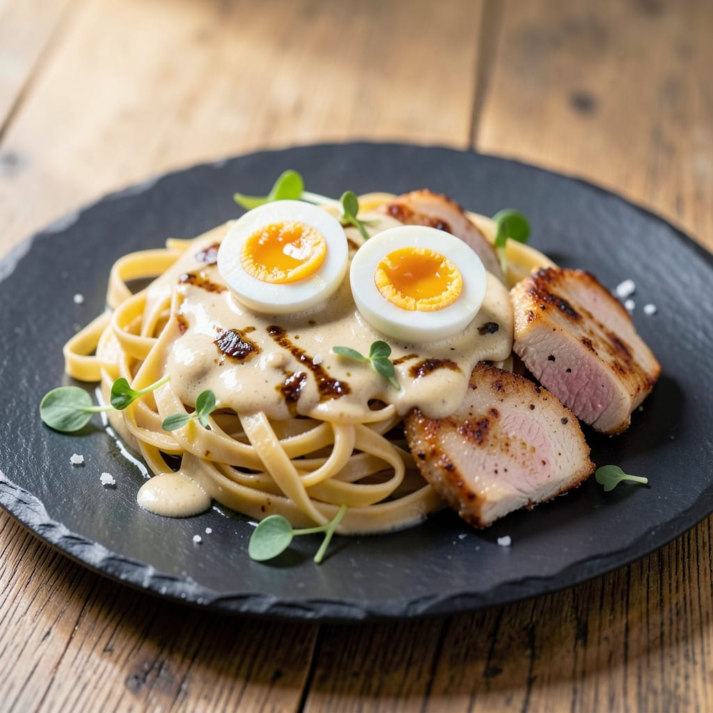Chicken and Egg Pasta Recipe: One-Pan Protein-Packed Twist With Runny Yolk Magic
