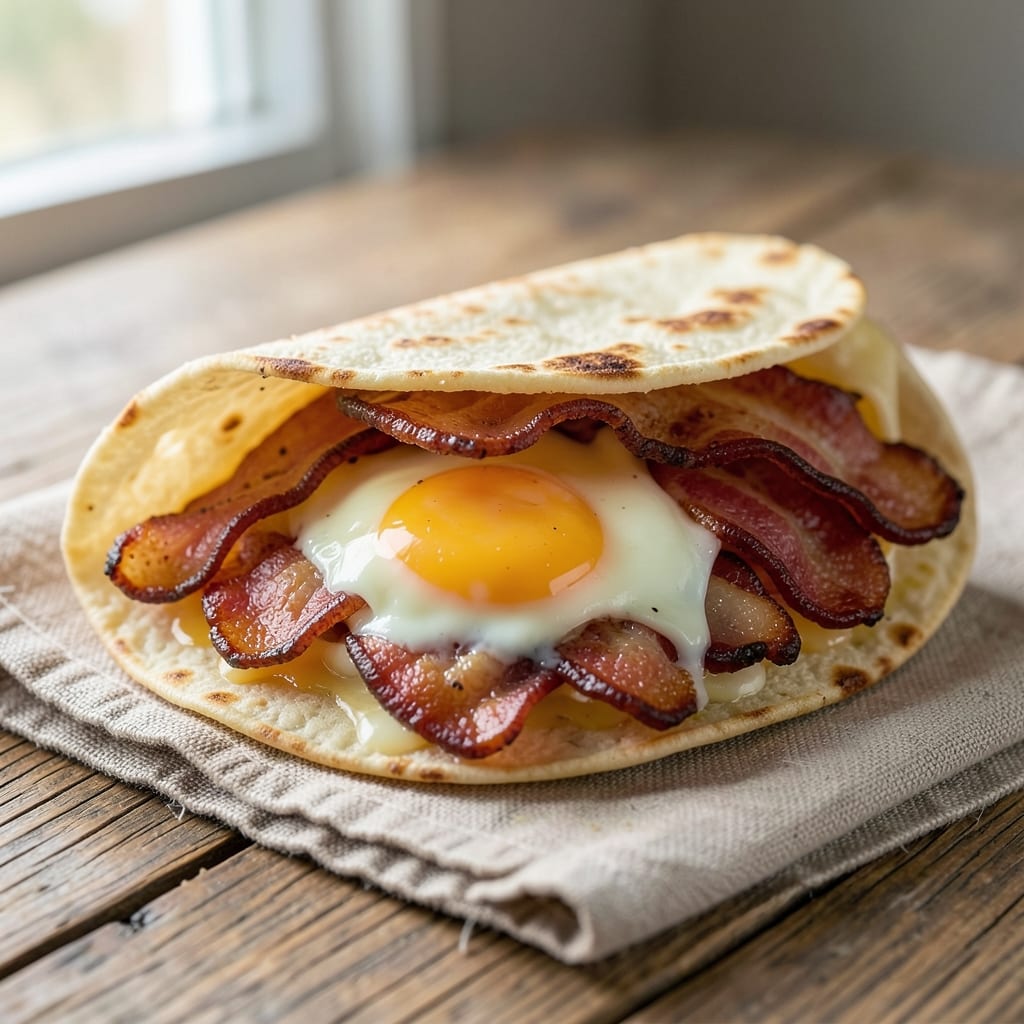 Bacon and Egg Breakfast Burrito Recipe: Crispy Tortilla Wrapped in Smoky Yolk Magic