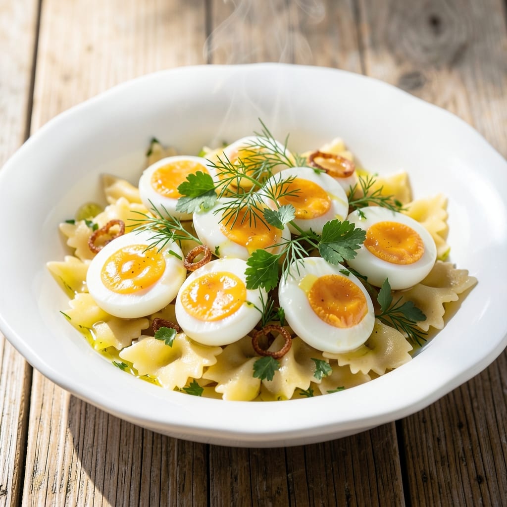 Boiled Egg Pasta Salad Recipe: Crisp Eggs and Herby Noodles in One Bowl