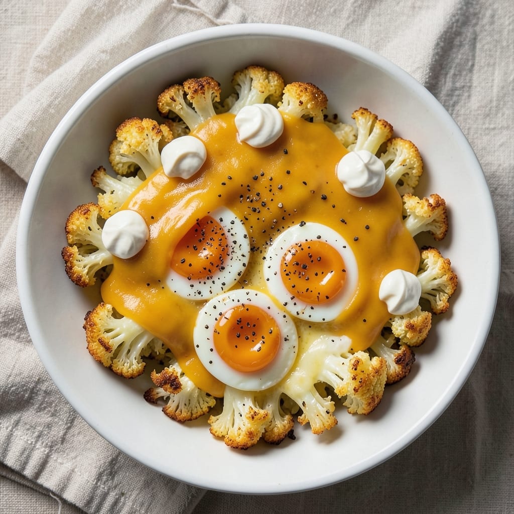 Cauliflower Egg Cheese Recipe: Crispy Topped Breakfast Bake With Melty Centers