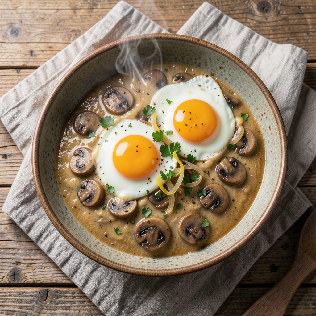 Baked Egg and Mushroom Recipe: Golden Crust, Runny Yolk Magic
