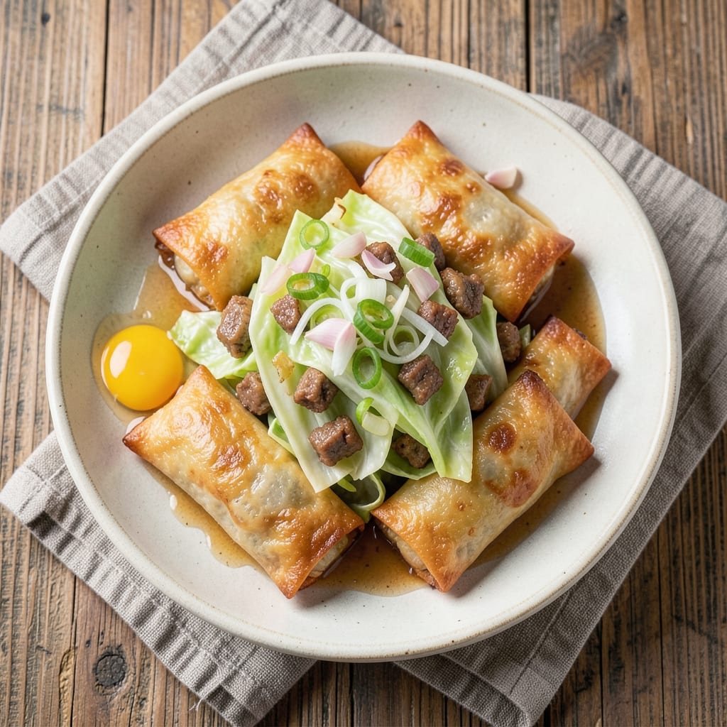 Chinese Cabbage Egg Roll Recipe: Crispy Wonton Shells With Silky Scrambled Eggs