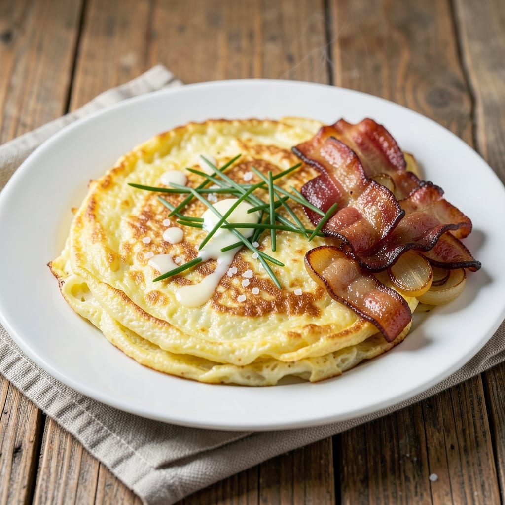 Egg and Bacon Omelet Recipe: Crispy Bacon Layers and Fluffy Eggs in 10 Minutes