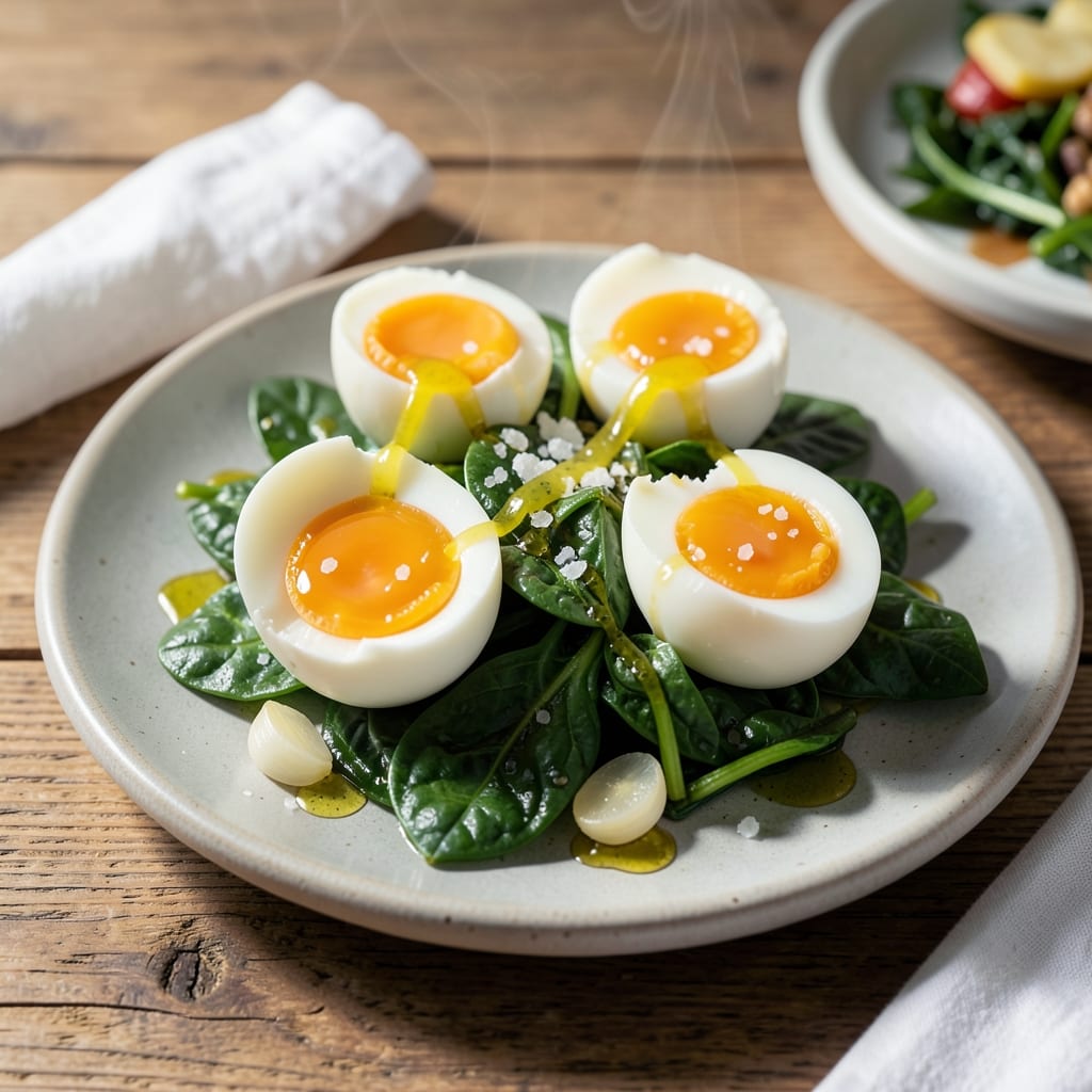 Boiled Eggs and Spinach Recipe: Silky Greens With Protein-Packed Bites