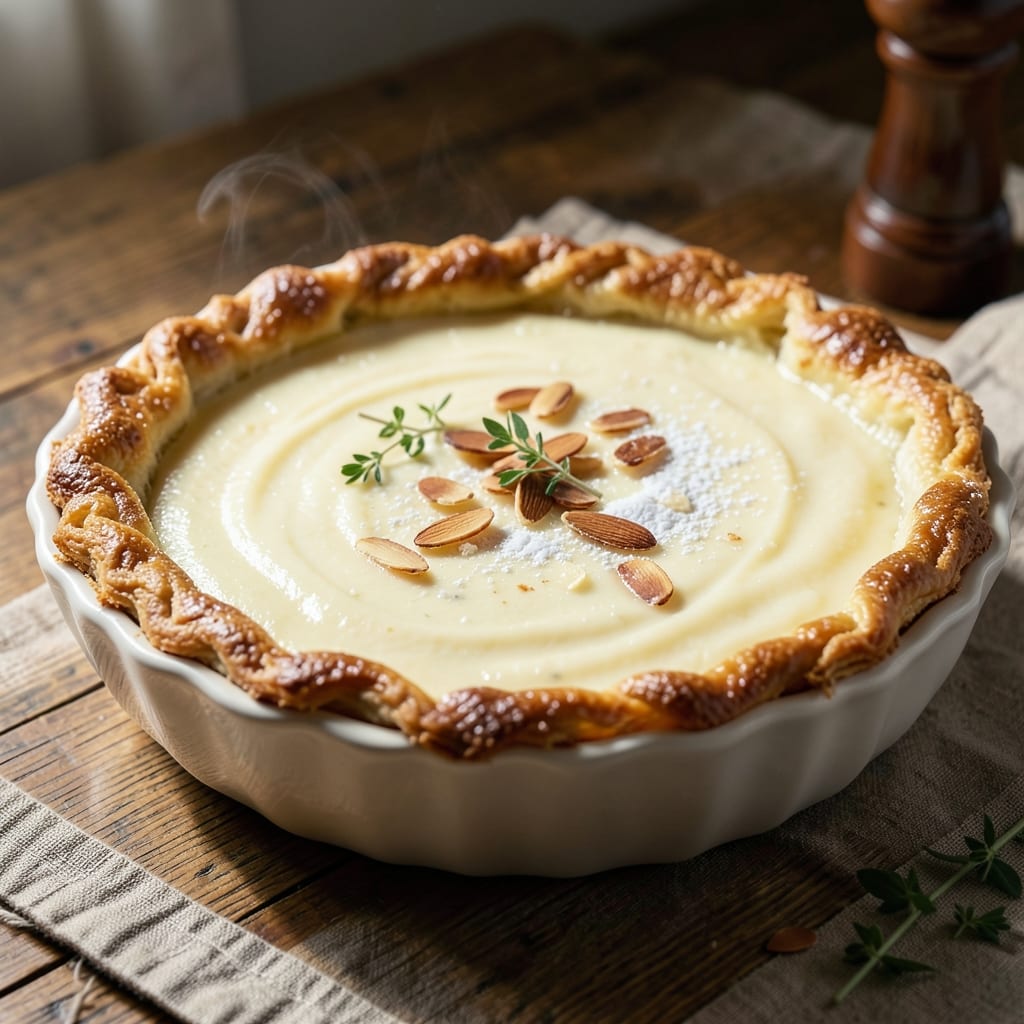 Deep Dish Egg Custard Pie Recipe: Golden Crust Holds Silky Filling