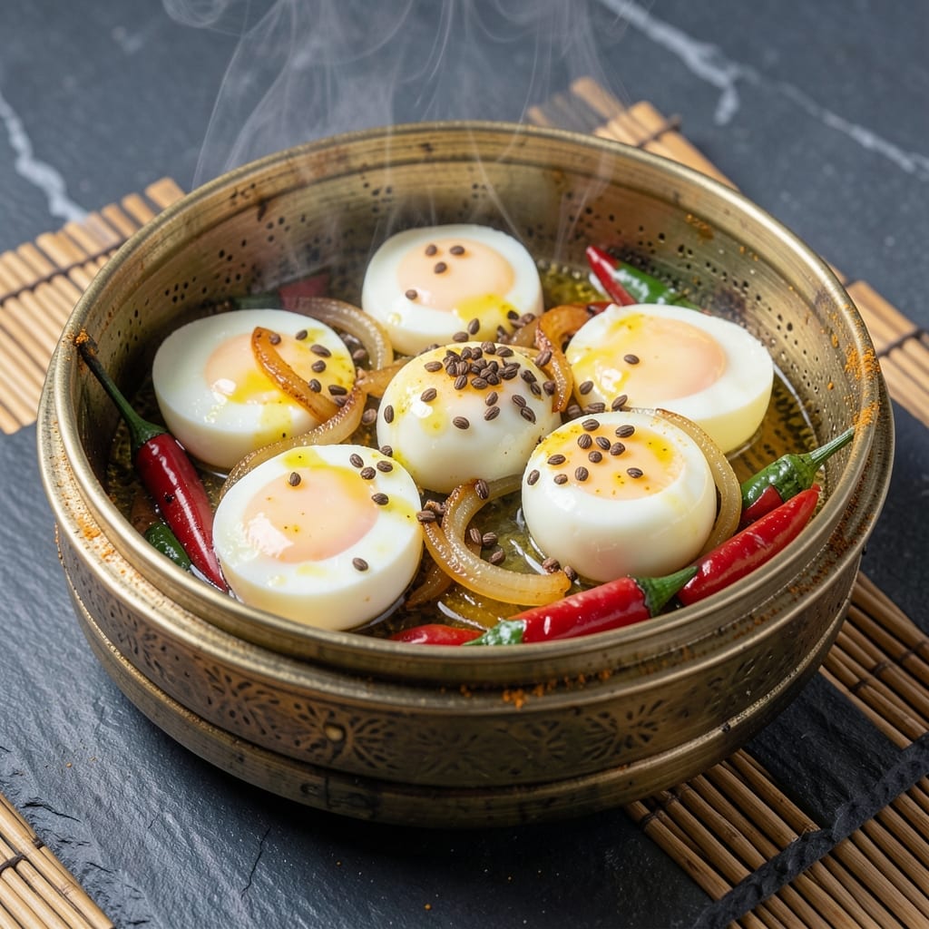 Egg Bhapa Recipe: Steamed Soft-Curdled Clouds With Herbed Yolk Magic