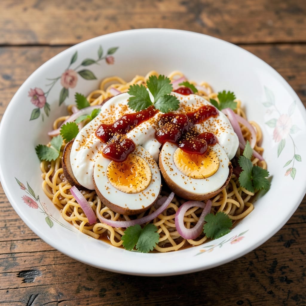 Boiled Egg Chaat Recipe: Crunchy Toppings Meet Tangy Yolk Magic