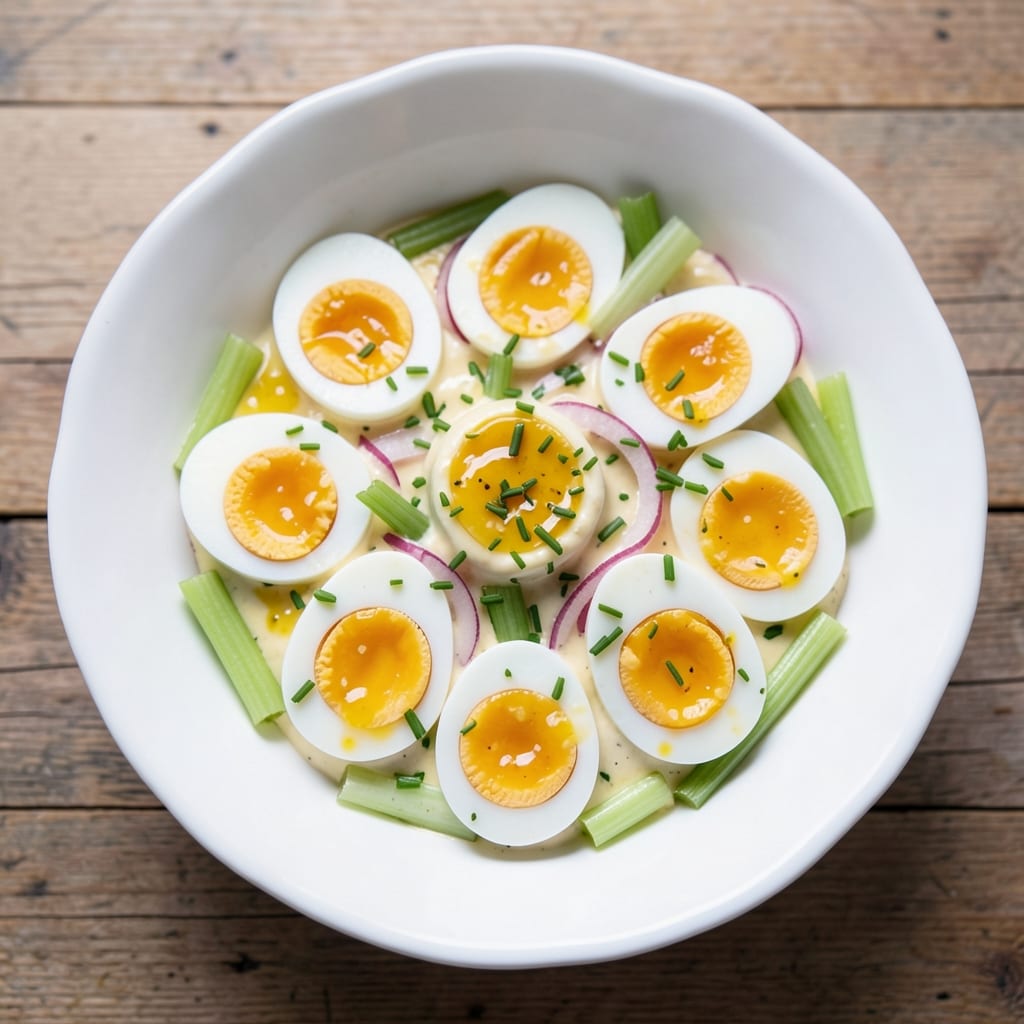 British Egg Salad Recipe: Crisp Celery and Mustard-Kissed Bites