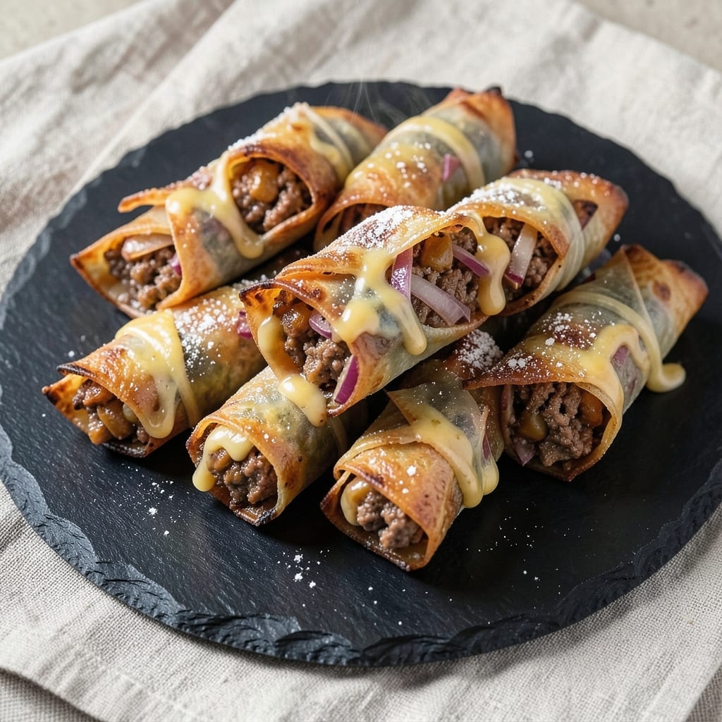 Donair Egg Rolls Recipe: Breakfast Bites With Spiced Meat and Cheese Twists