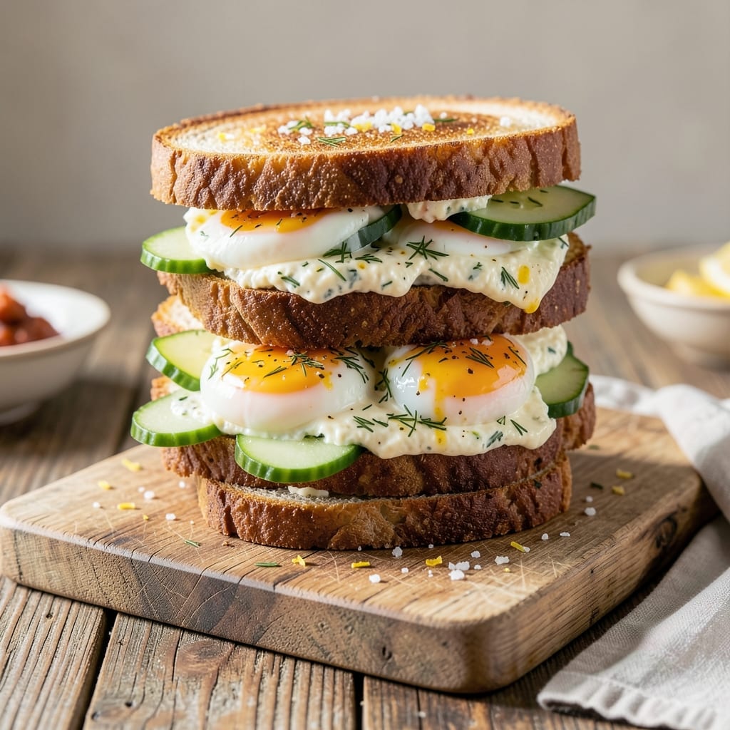 Egg and Cucumber Sandwich Recipe: Crispy Toasted Layers With Herbed Yolk Magic