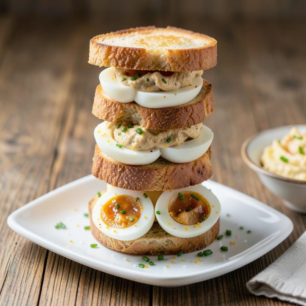 Devilled Egg Sandwiches Recipe: Crispy Toasted Bites with Tangy Yolk Magic