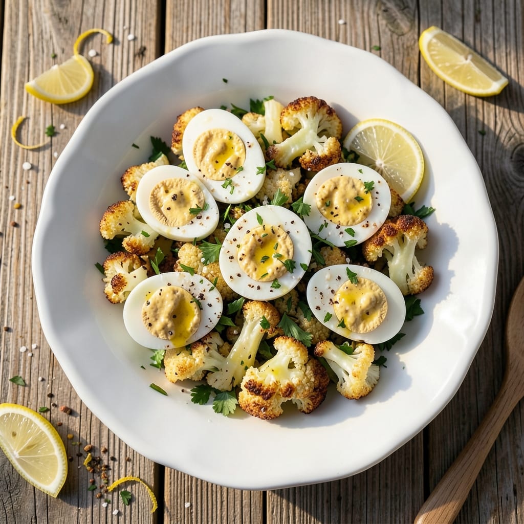 Deviled Egg Cauliflower Salad Recipe: Crispy Florets Meet Tangy Yolk Magic