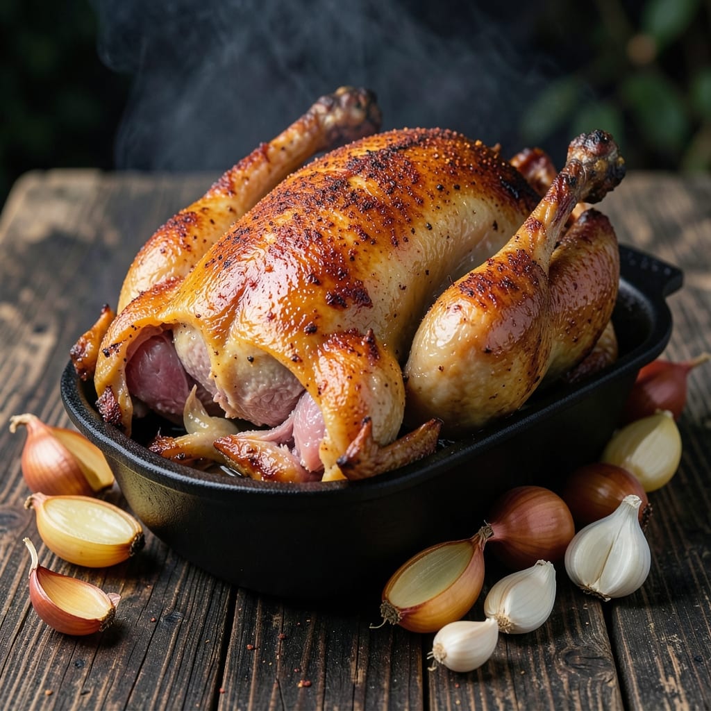 Big Green Egg Vertical Chicken Roaster Recipe: Smoky Crispy Skin and Juicy Core Magic