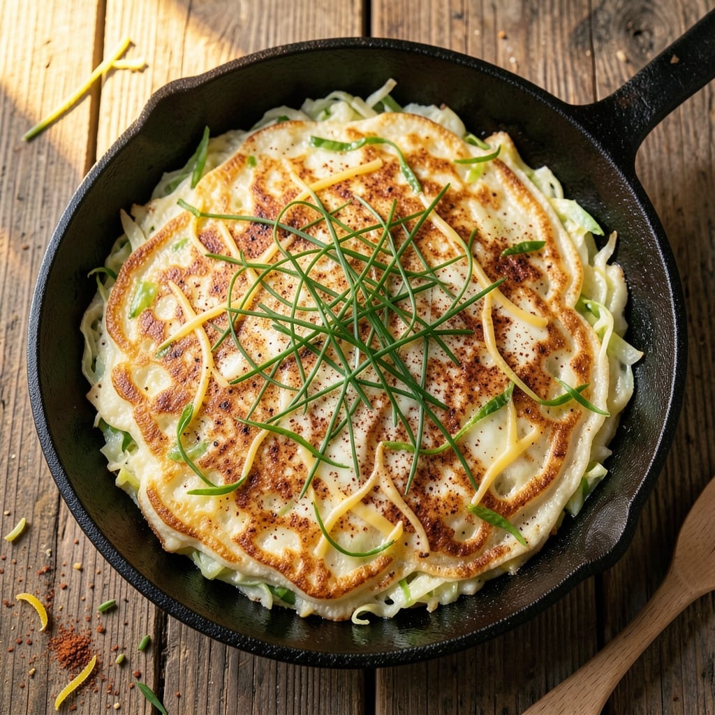 Cabbage and Egg Pancakes Recipe: Crispy Edges and Silky Egg Ribbons