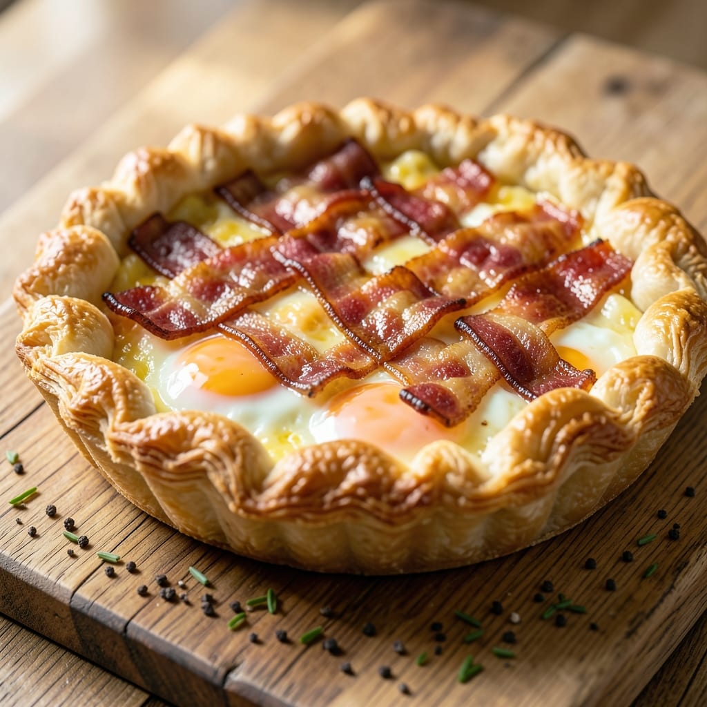 Bacon Egg Pie Recipe Puff Pastry: Flaky Crust Encases Runny Yolks and Crispy Bacon