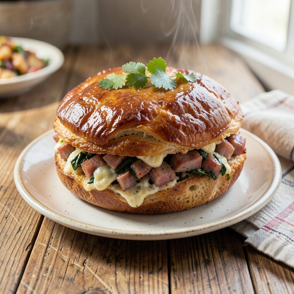 Chinese Egg Meat Bread Recipe: Flaky Layers With Savory Egg and Pork Filling