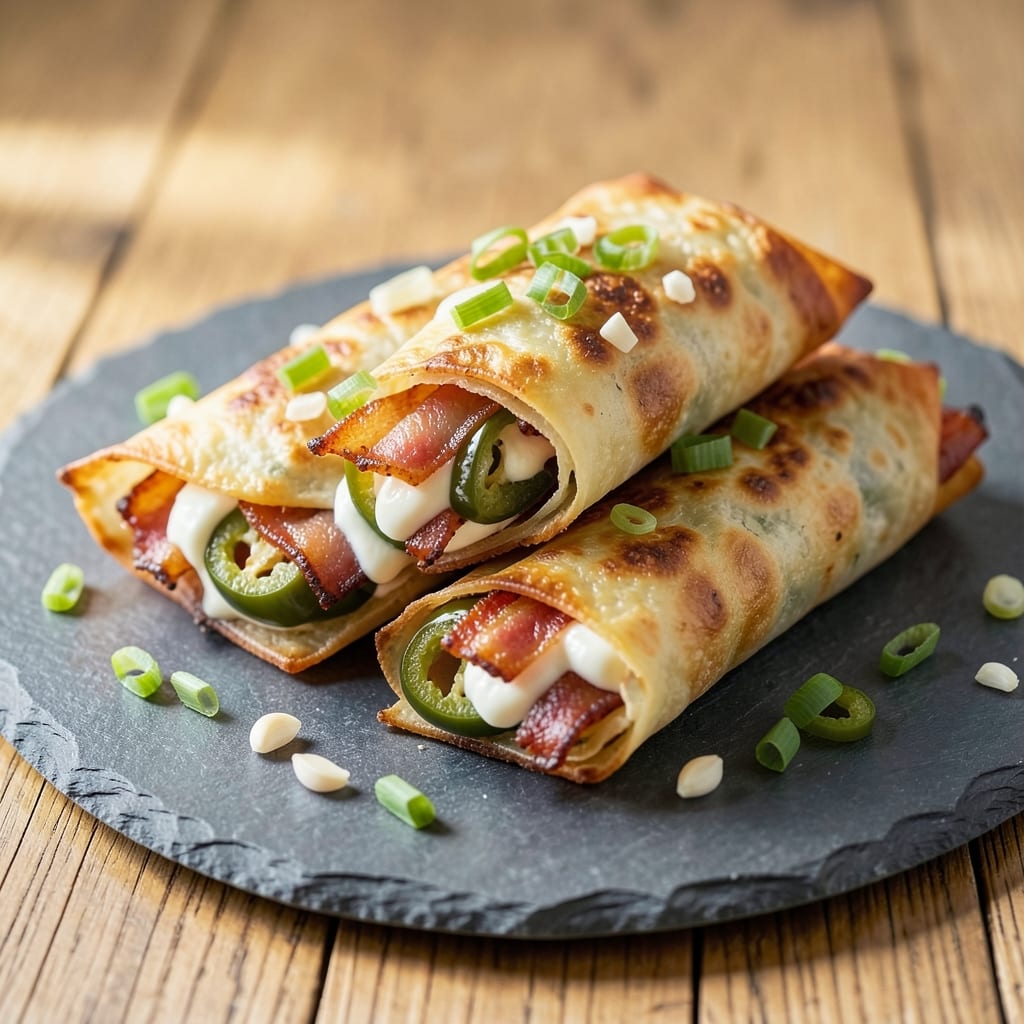 Bacon Jalapeño Popper Egg Rolls Recipe: Crispy Bites Packed With Spicy Cream Cheese