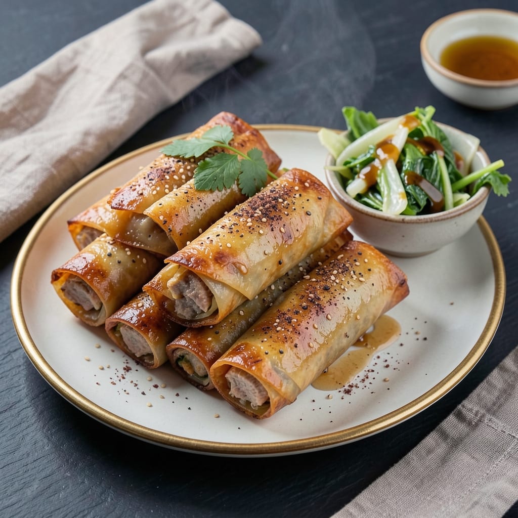 Chinese Egg Roll Recipe from Chinese Restaurant: Crispy Wonton Shells With Secret Sauce Trick