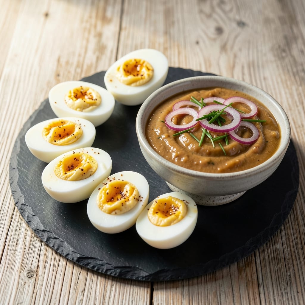 Deviled Egg Recipe with French Onion Dip: Crispy Top, Silky Yolk, Onion-Kissed Dip Twist