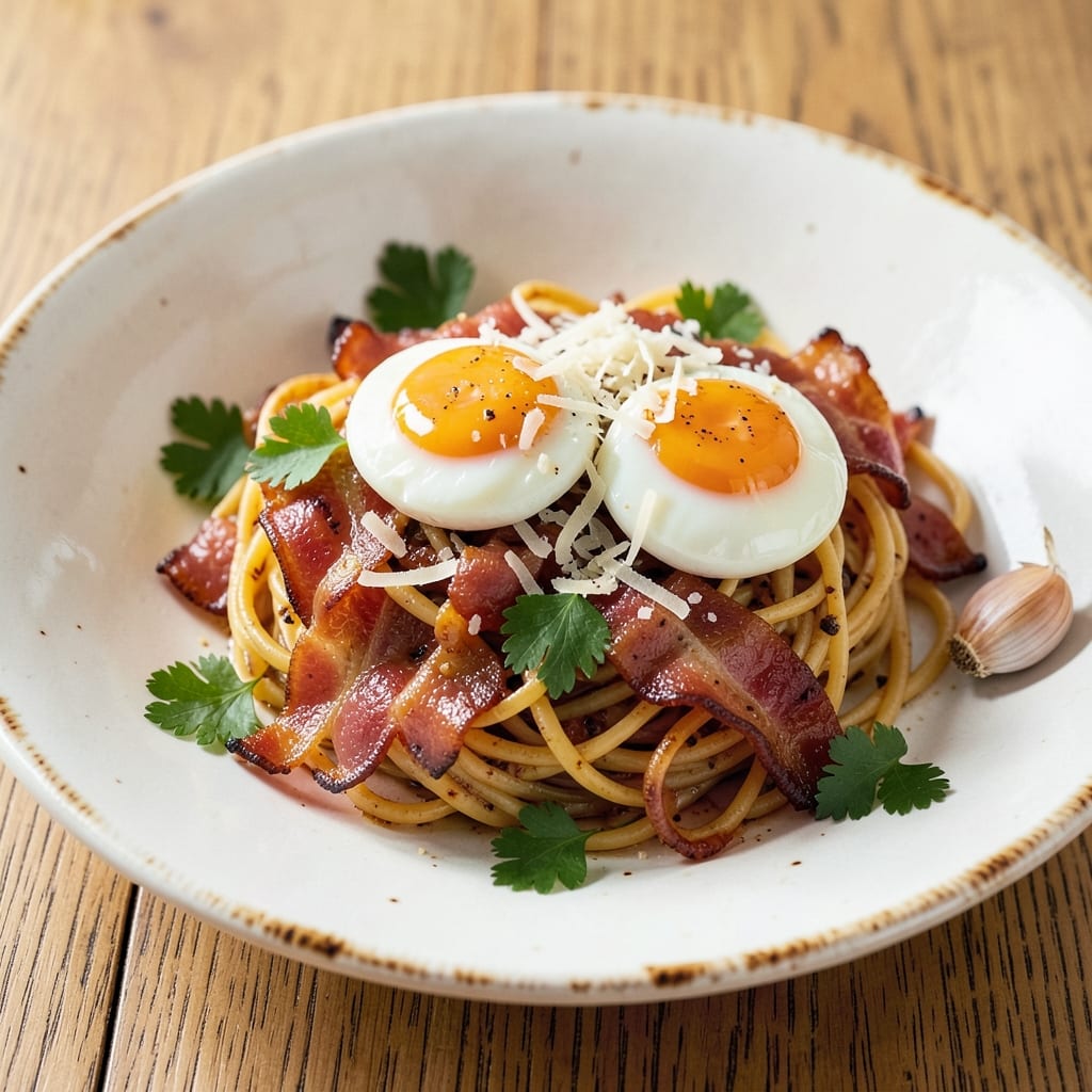 Bacon and Egg Spaghetti Recipe: Crispy Pancetta and Runny Yolk Magic