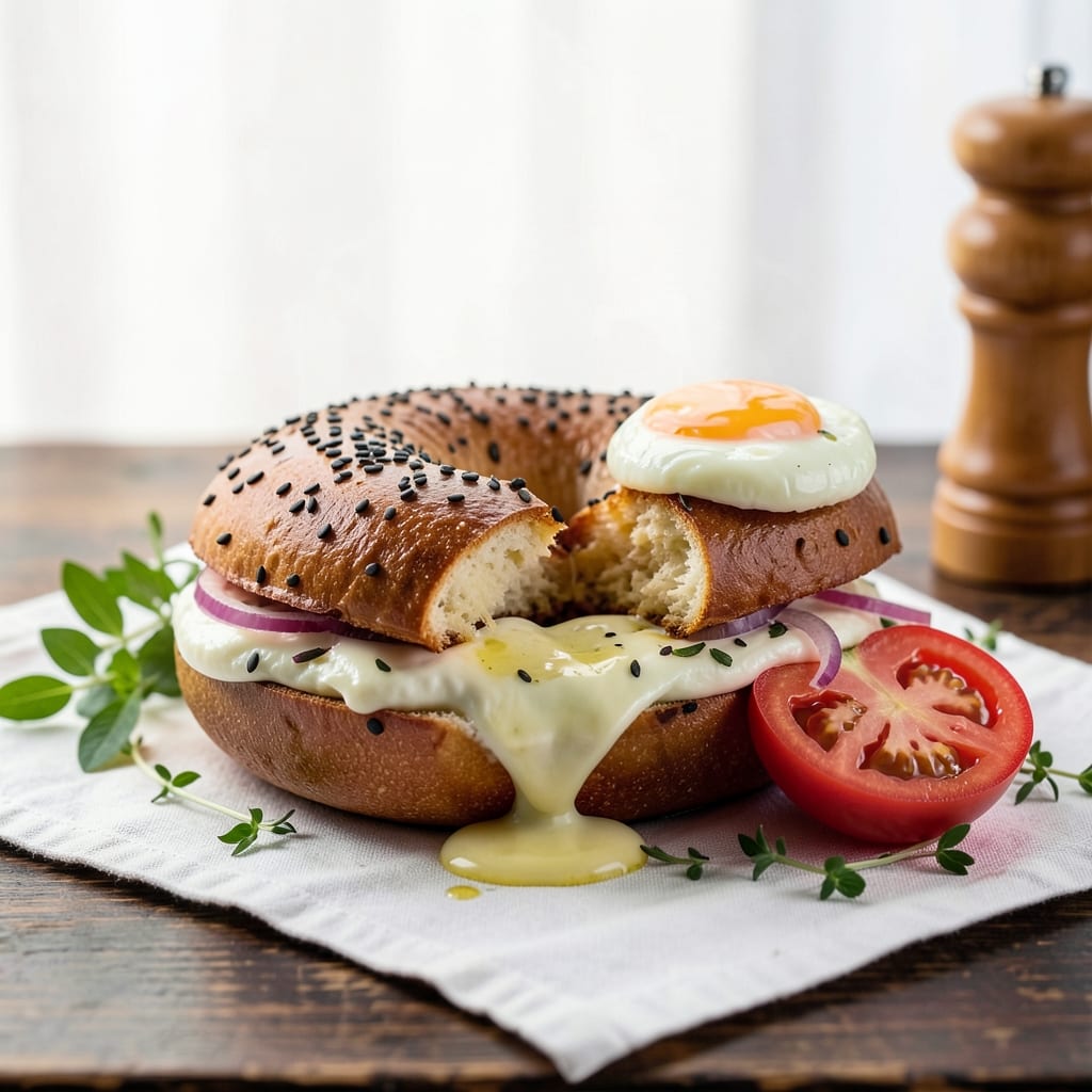 New York Egg Bagel Recipe: Crispy Toasted Edges and Runny Yolk Magic