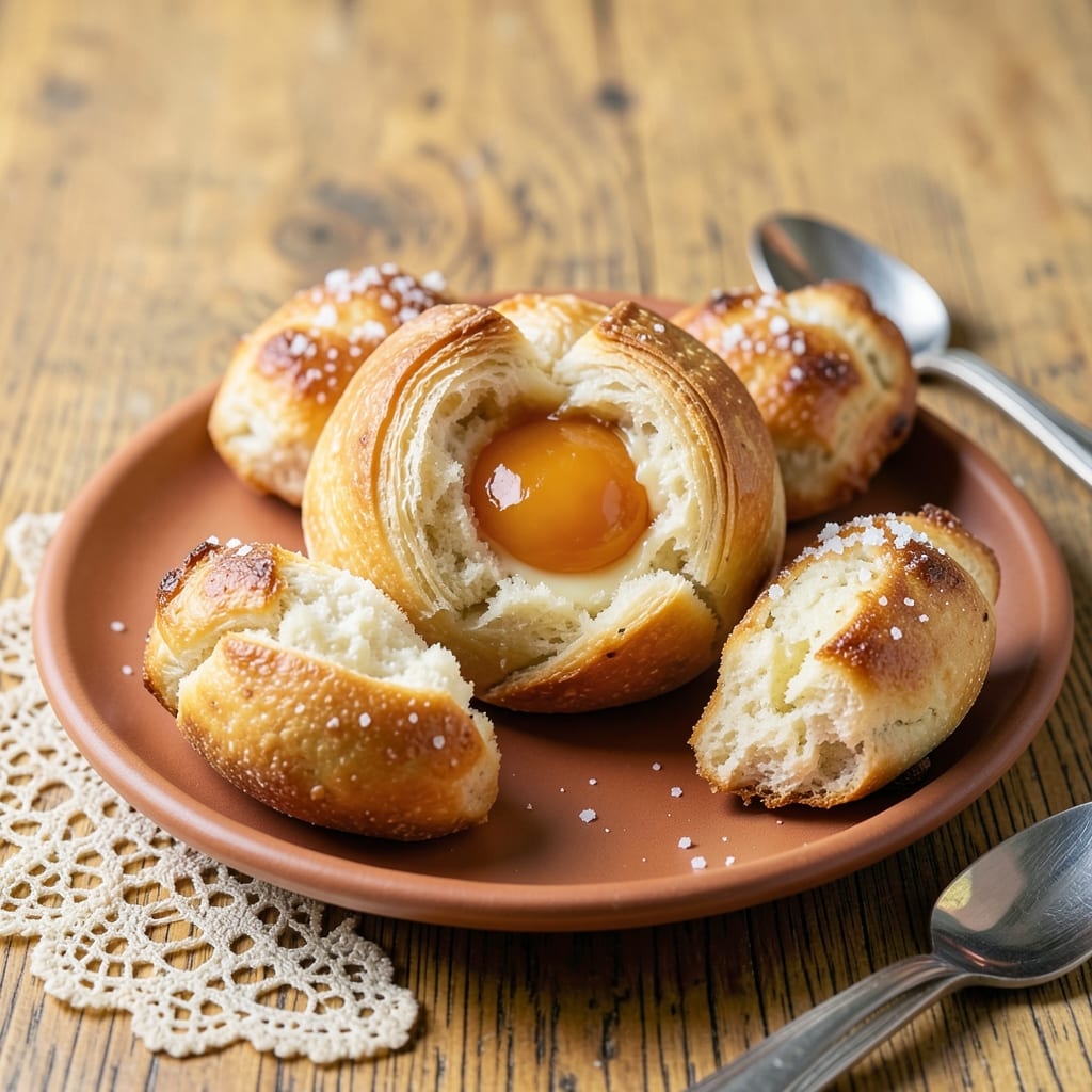 Baked Salted Egg Yolk Buns Recipe: Flaky Layers With Runny Yolk Surprise