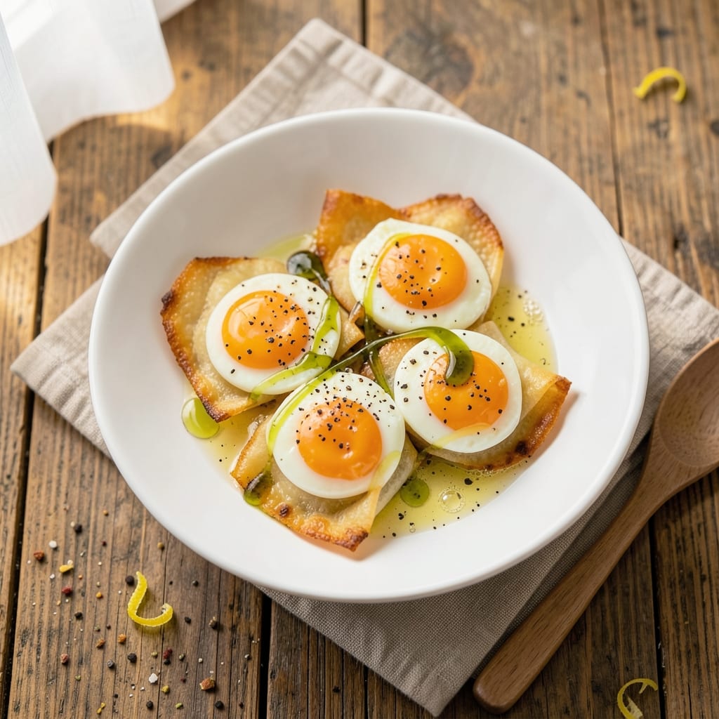 Chef Andres' Microwave Egg Recipe: Crispy Wonton Crunch With Silky Yolk Magic