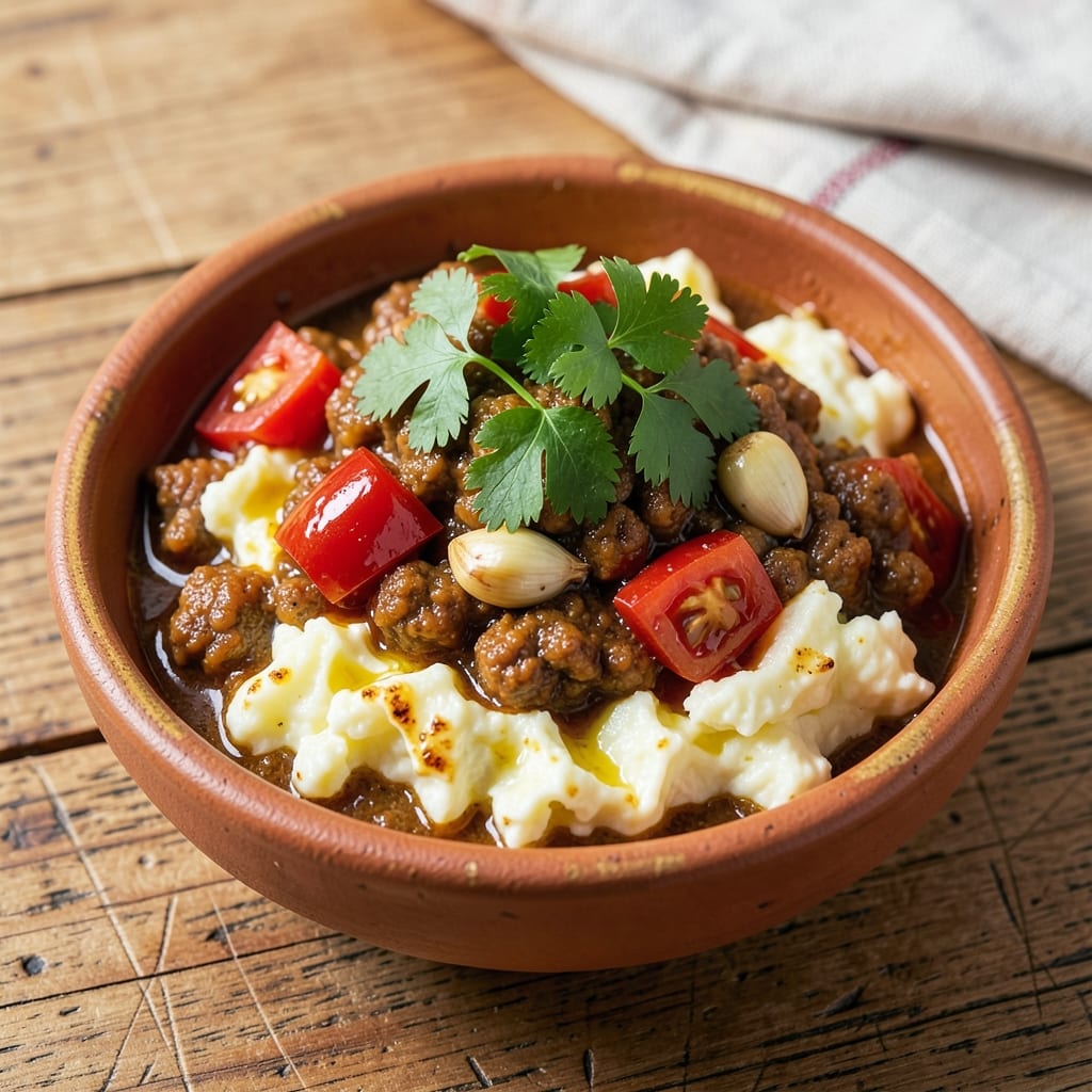 Chicken Keema With Egg Recipe: Spiced Ground Chicken and Soft-Boiled Eggs in One Pan