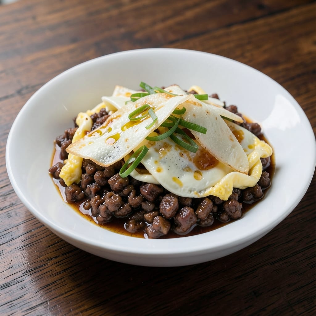 Chinese Minced Beef With Egg Recipe: Wonton-Wrapped Silky Scramble Delight